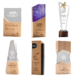 Crystal trophy creation, creative solid wood trophy, authorization plaque, wooden award for outstanding employees, honorary award plaque, commemorative keepsake