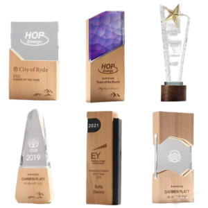 Crystal trophy creation, creative solid wood trophy, authorization plaque, wooden award for outstanding employees, honorary award plaque, commemorative keepsake