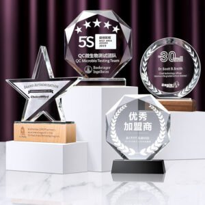 Custom Crystal Trophy, Crystal Trophy Award ,Creative Trophy, Authorization Plaque,Annual Outstanding Employee Award,Commemorative Award,Champion, Runner-up, and Third Place Trophy