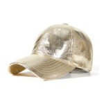 Custom Faux leather shiny baseball caps can be customized with LOGO patterns