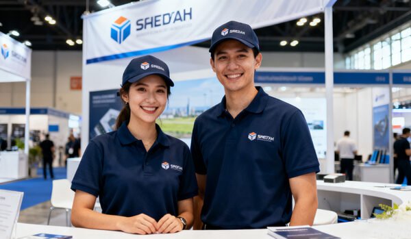 Custom caps prepared for a trade show